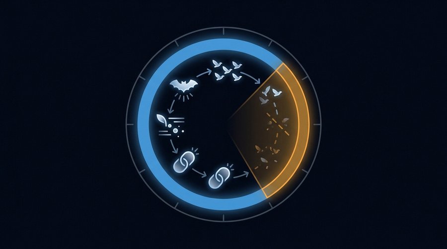Circular 24-hour timeline showing nocturnal animal activity disrupted by artificial light